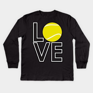 Love Tennis Ball Logo Design Kids Long Sleeve T-Shirt